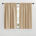 Nicetown Window Treatment Curtains Room Darkening Drapes - (Biscotti Beige Color) 42 Width X 40 Drop Each Panel, 2 Panels Set, Curtains And Draperies For Kitchen