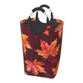 Autumn Leaves Pattern 50l Laundry Hamper With Handles Foldable Oxford Fabric Clothes Storage Basket