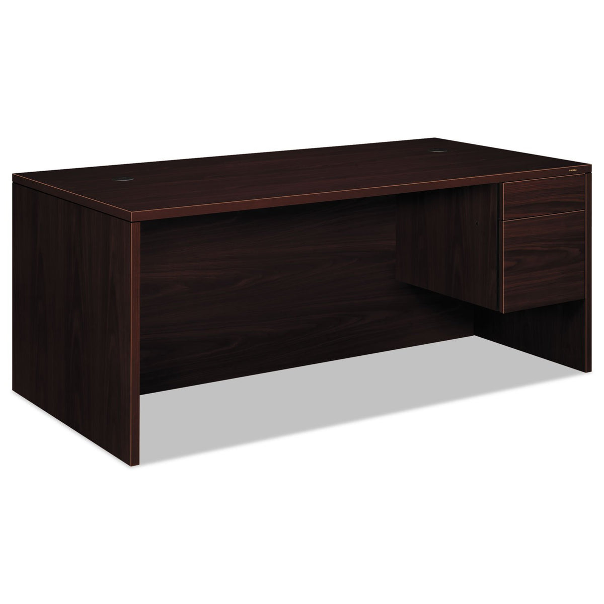 Hon 10585Rnn 10500 Series Large &quot;L&quot; Or &quot;U&quot; Right 3/4-Height Ped Desk, 72W X 36D, Mahogany