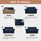 Easy-Going 100% Waterproof Couch Cover, Dual Waterproof Sofa Cover, Stretch Jacquard Sofa Slipcover, Leakproof Furniture Protector For Kids, Pets, Dog And Cat (Sofa, Dark Blue)