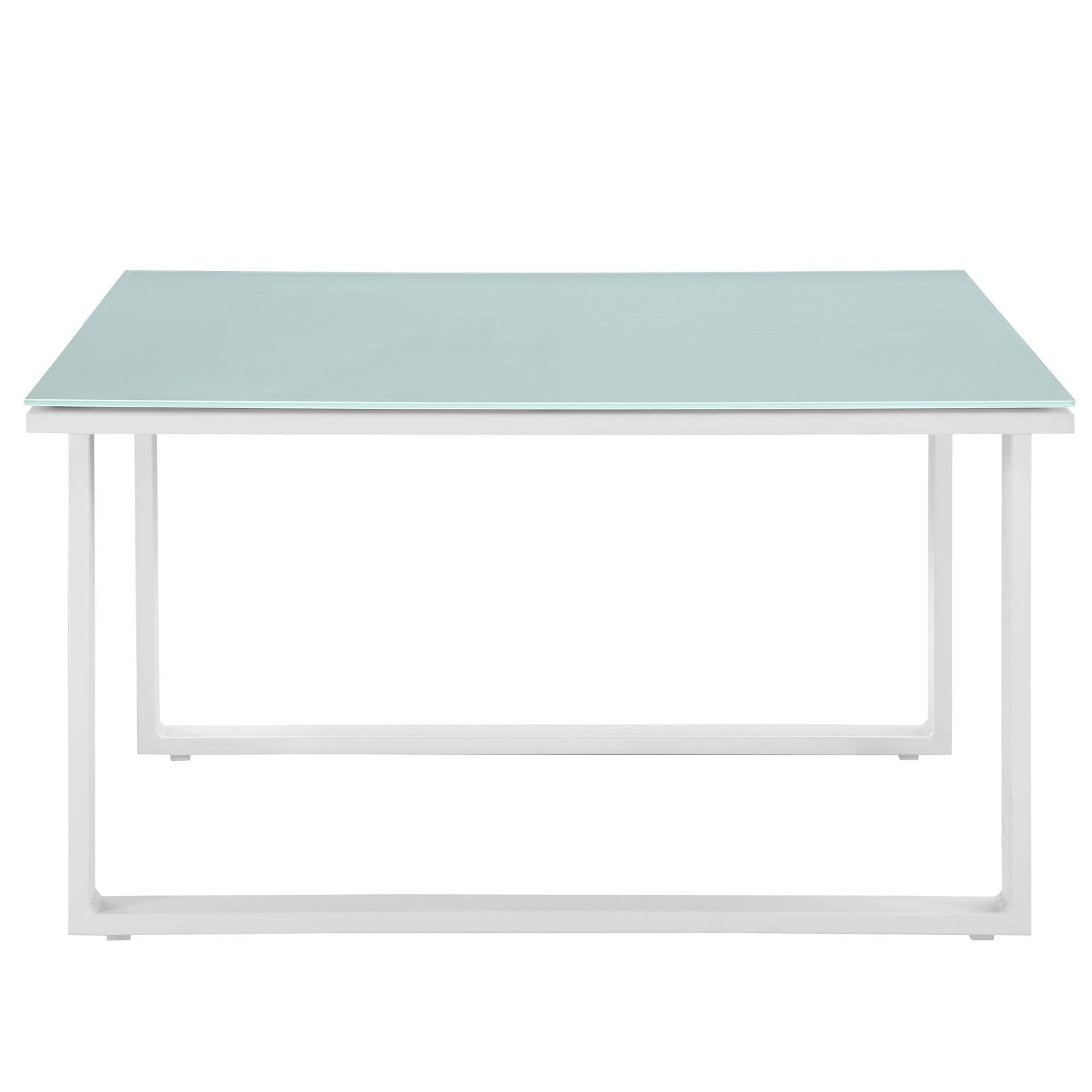 Modway Fortuna Aluminum Outdoor Patio Side Table In White