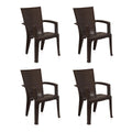 Nilkamal Plastic Chair For Living Room With Arm | Set Of 4 | 3 Year Warranty | For Home, Living Room, Outdoor | Weather Brown Co