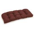 Blazing Needles Indoor/Outdoor Rounded Back Loveseat Cushion, 42" X 19", Cocoa