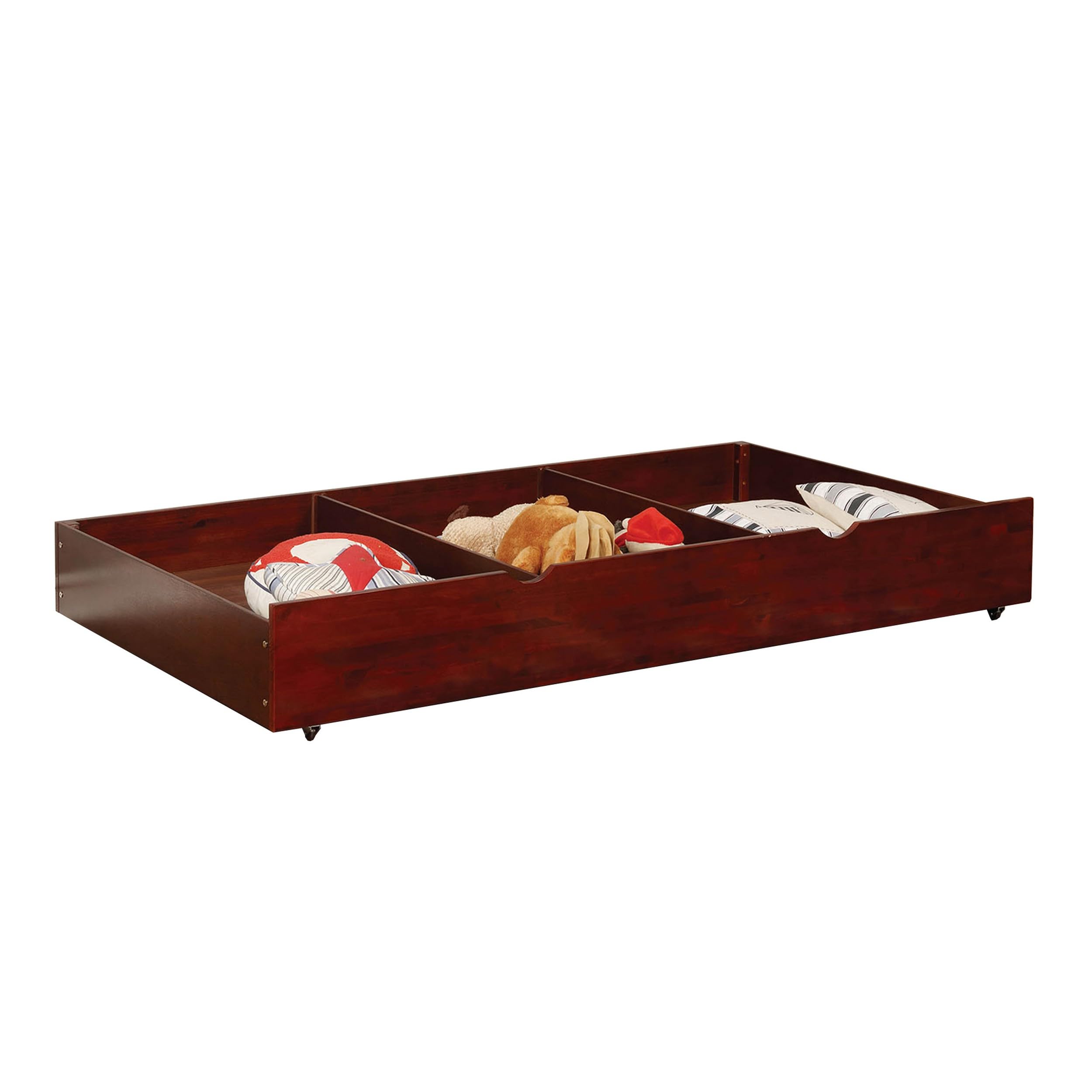 Benjara Benzara Wooden Trundle With Large Storage Drawer, Brown,