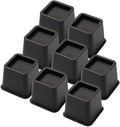 Bed Risers 3 Inch, Heavy Duty Square Furniture Frame Lift For Couch, Chair, Desk, Sofa And Bunk Bedpost, Set Of 8