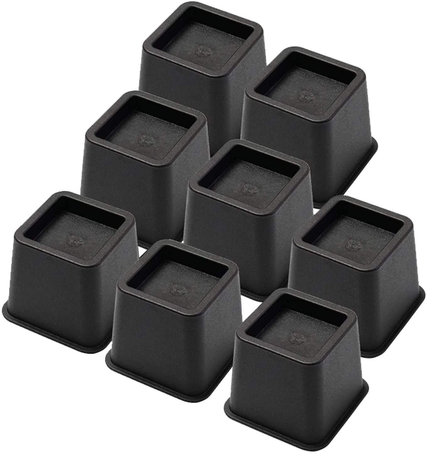 Bed Risers 3 Inch, Heavy Duty Square Furniture Frame Lift For Couch, Chair, Desk, Sofa And Bunk Bedpost, Set Of 8