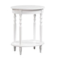 Convenience Concepts Accents Brandi Oval End 20.5 Classic Living Room Side Table with Storage Shelf, Bedroom Nightstand, White