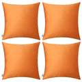 Thmyo 4-Pack 100% Cotton Comfortable Solid Decorative Throw Pillow Case, Square Cushion Cover Pillowcase Sublimation Blank Pillow Covers Diy Throw Pillowcase For Sofa(20X20 Inch/ 50X50Cm,Fall Orange)