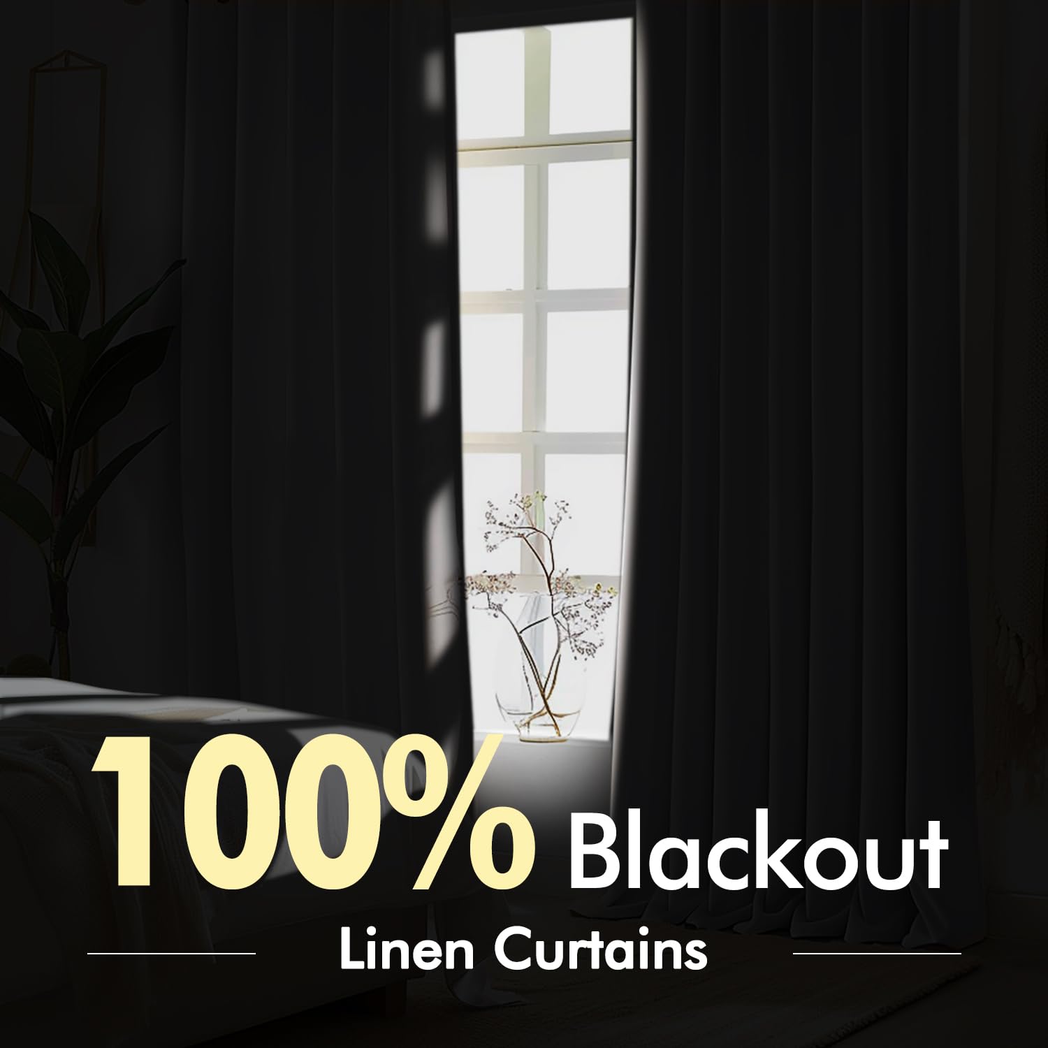 Miulee Olive Green Pinch Pleated 100% Blackout Linen Curtains 90 Inch Length 2 Panels Set, Dark Green Pleat Curtains With Pin Ho