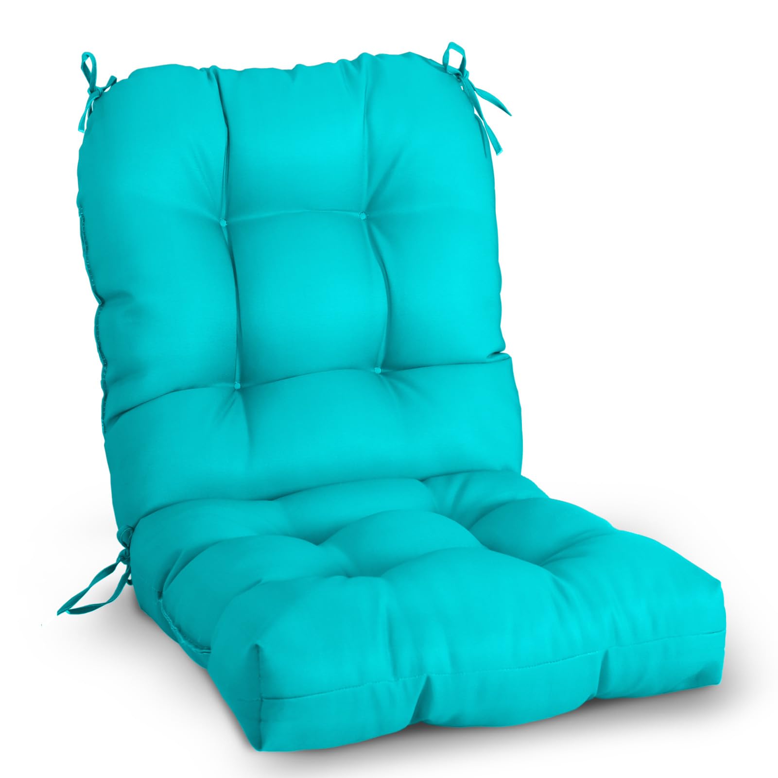 Eagle Peak Tufted Outdoor/Indoor Seat/Back Chair Cushions, Set Of 1, 42' X 21', Blue