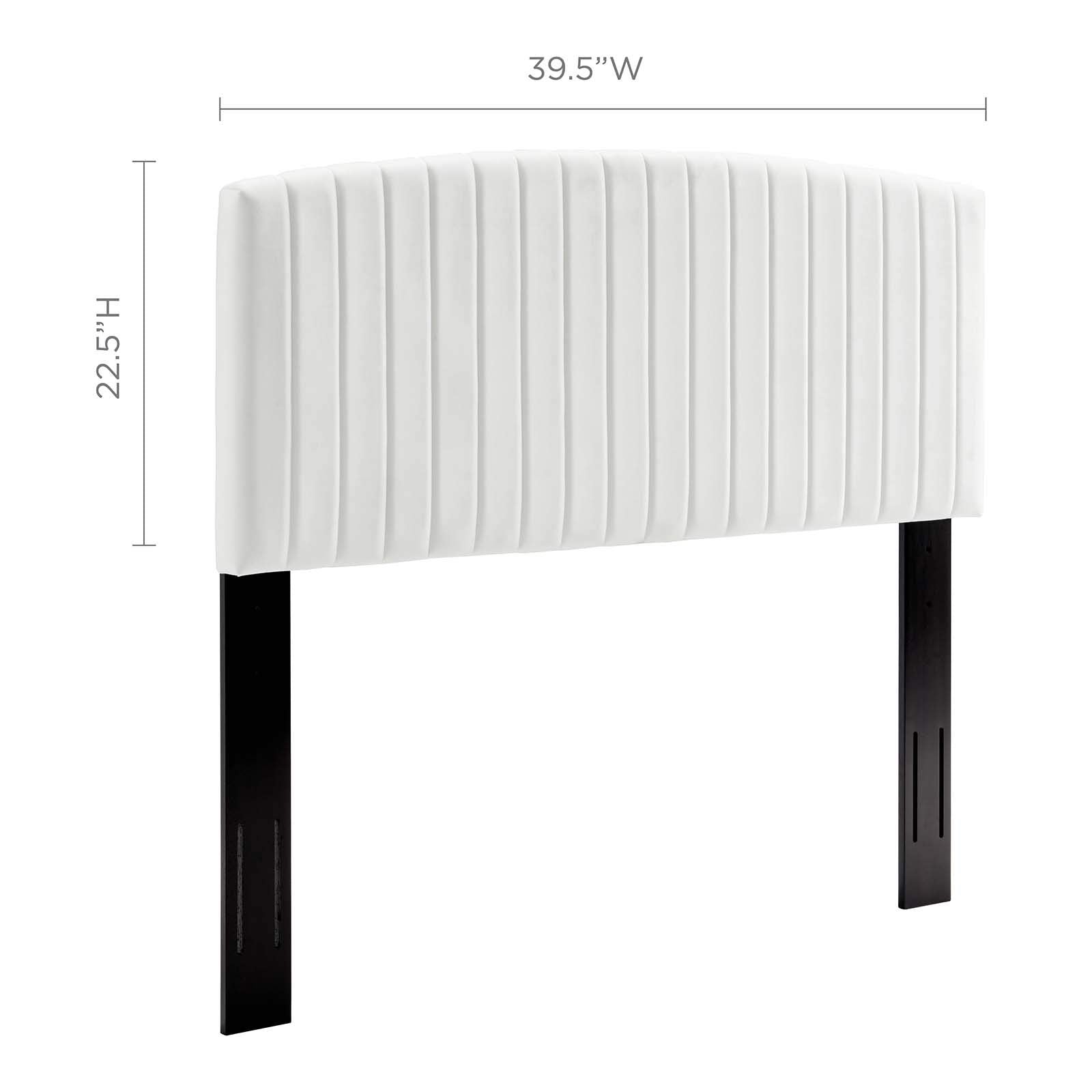 Modway Rebecca Twin Headboard, Performance Velvet, White - Stylish and Comfortable Bedroom Furniture