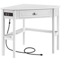 Yaheetech L Shaped Corner Computer Desk with Power Outlets, Reversible Triangle Workstation with USB Ports and Hook for Small Sp