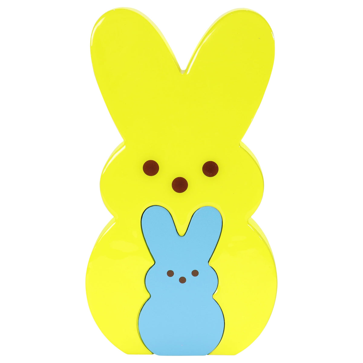 Animal Adventure | Peeps | 9    Collectible Yellow And Blue Wooden Nesting Bunnies