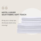 Candoury Satin Sheets Bed Set 4 Pcs, King Size Silky Bedding Set, Soft And Durable Pillowcase, Flat Sheet And Fitted Sheet, Hotel Luxury Bed Sheets Set(King, White)