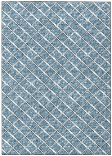Dalyn Rugs York Yo1 Sky Blue 3' X 5' Indoor Outdoor Area Rug, Easy Clean, Machine Washable, Non Shedding, Bedroom, Living Room, Dining Room, Kitchen, Patio Rug