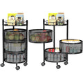 Urbane Home Storage Rack | Round Multipurpose Storage Trolley With Wheels | Rotating Vegetable Kitchen Rack | Kitchen Cabinet Sp