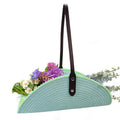 Lightweight Garden Basket  14 Inch Rustic Harvest Trug with Leather Handle for Flower Gathering, Vegetable Harvesting, Farmhous
