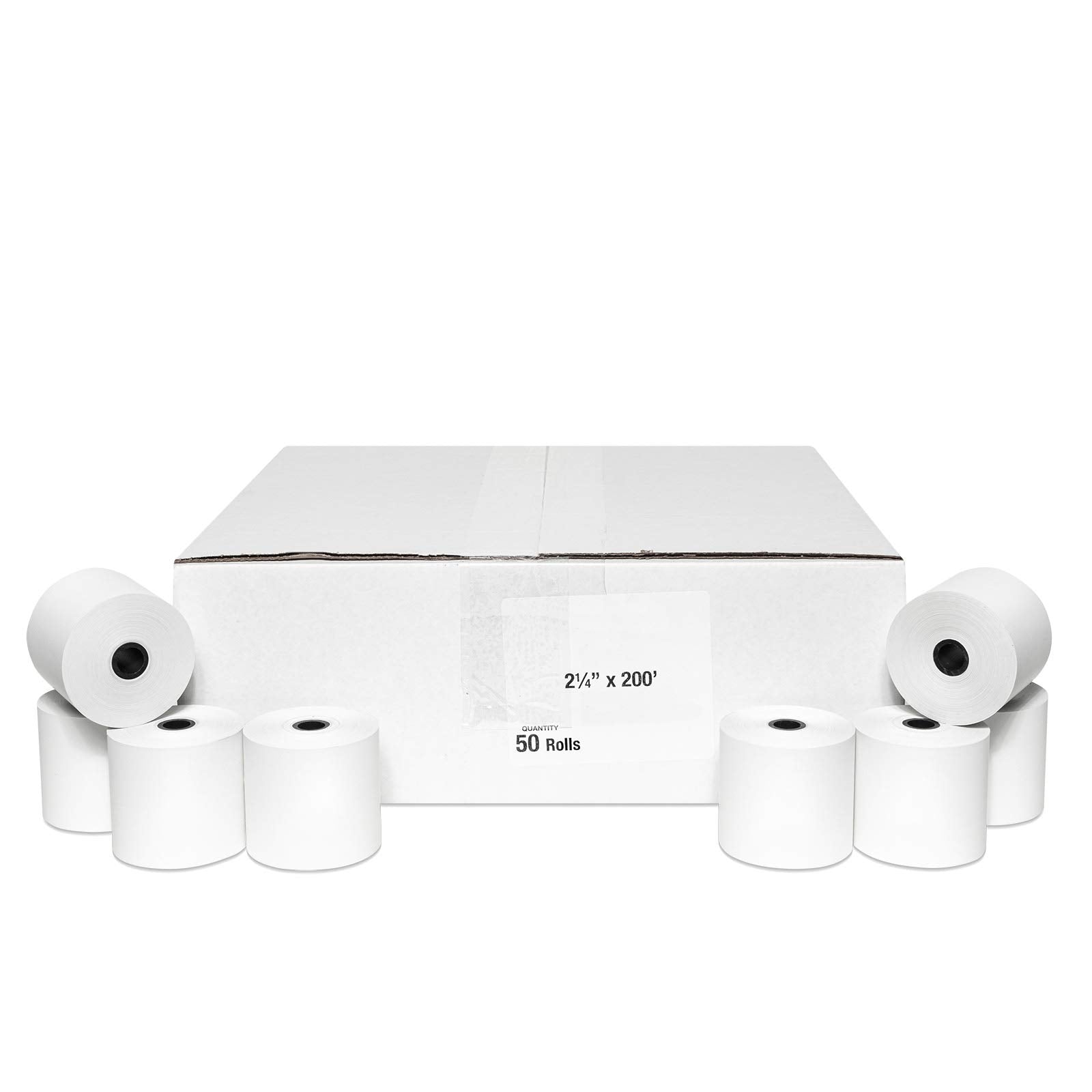 50 Rolls Of 2 1/4 X 200 Thermal Paper Rolls For Cbm 262, Cbm 291, Er-A450T, Up-700, Xe-A201, Xe-A202