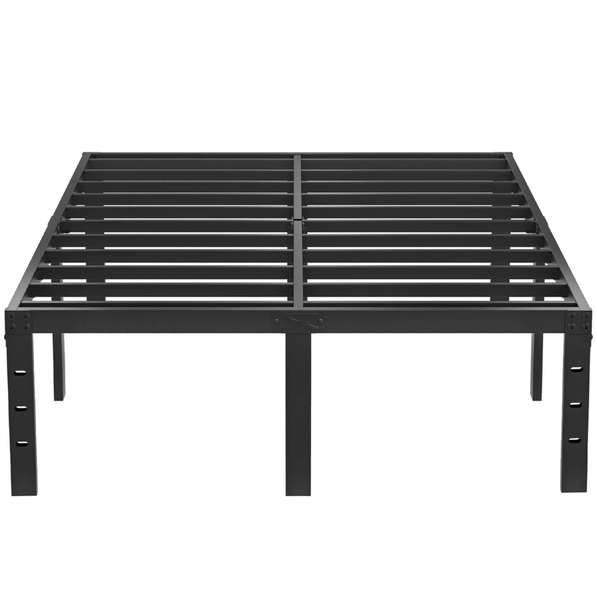 Shoaned King Size Metal Bed Frame - 16 Inch Heavy Duty Bedframe Black Basic Steel Slats Platform No Box Spring Needed, Easy Asse