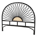Baxton Studio Perenna Two-Tone Black and Brown Rattan King Standalone Headboard