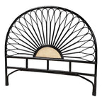 Baxton Studio Perenna Two-Tone Black and Brown Rattan King Standalone Headboard