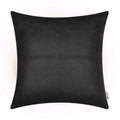 Brawarm Faux Leather Throw Pillow Covers 16 X 16 Inches, Black Leather Pillow Cover, Hand Stitched Leather Decorative Pillow Cov