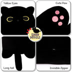 Miaohaha Long Plush 27.5In Black Cat Toy Kids Plush Toy Pillow Hugging Pillow Cute Plush Cat Stuffed Animal Toy Gift For Kids(Bl