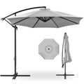 Best Choice Products 10ft Offset Cantilever Hanging Market Patio Umbrella, 8 Sturdy Ribs, Easy Adjustment - Fog Gray
