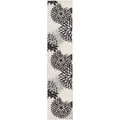 Nourison Aloha Indoor/Outdoor Black White 2'3' X 12' Area Rug, Tropical, Botanical, Easy Cleaning, Non Shedding, Bed Room, Livi