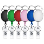 Selizo 6 Packs Retractable Badge Holder Badge Reel Carabiner Id Keychain With Clip, Assorted Color