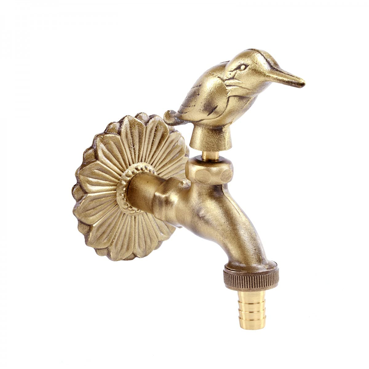 Renovators Supply Manufacturing Outdoor Faucet 4.5 In. Brass Outside Faucet With Bird Shaped Bibcock Decorative Garden Faucet