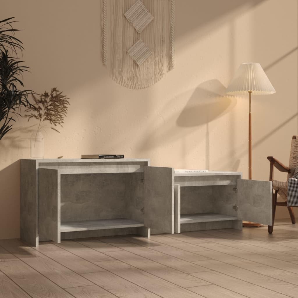 vidaXL TV Cabinet Concrete Gray 57.7&quot;x13.8&quot;x19.7&quot; Chipboard