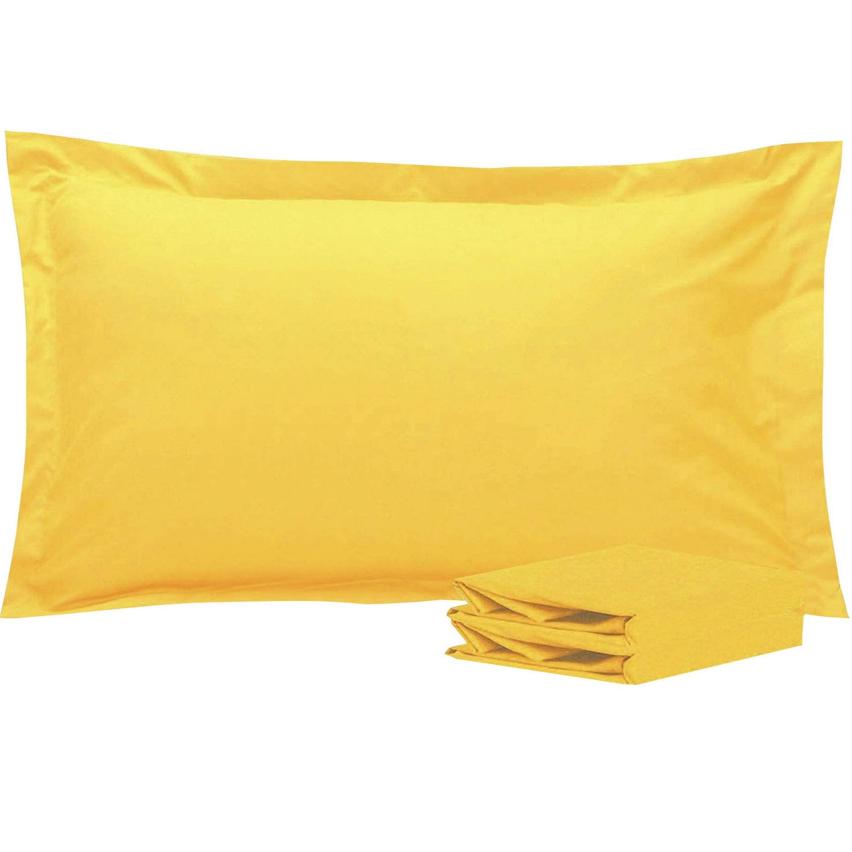 Ntbay 100% Brushed Microfiber King Pillow Shams Set Of 2, Super Soft And Cozy, Wrinkle, Fade, Stain Resistant 20X36 Inches Oxford Pillowcases, Yellow