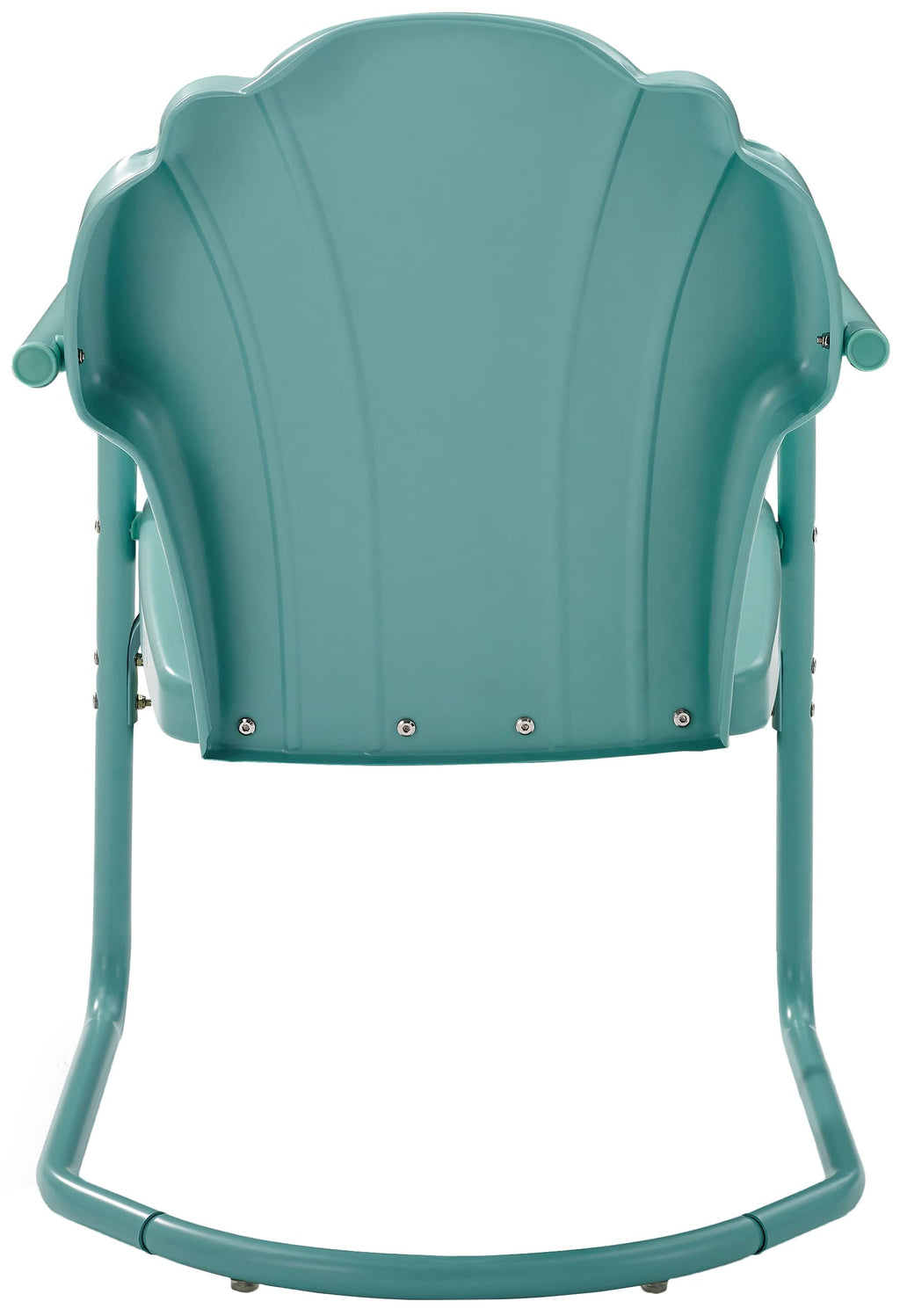 Crosley Furniture Tulip 2-Piece Outdoor Chair Set, Retro Metal Patio Chairs For Dining, Porch, Deck, Balcony, Pastel Blue Satin