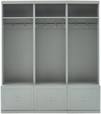 Crosley Furniture Harper 3-Piece Hall Tree Entryway Set with Storage Bench and Coat Rack Hooks for Hanging, Gray