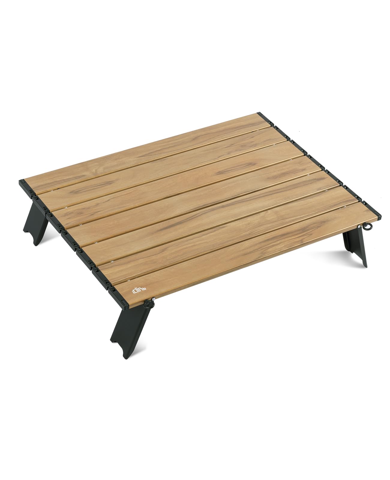 iClimb Ultralight Compact Mini Beach Picnic Folding Alu. Table with Carry Bag, Two Size (Nature - L)
