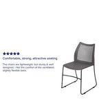 Flash Furniture Hercules Series 661 Lb. Capacity Gray Stack Chair With Air-Vent Back And Black Powder Coated Sled Base