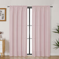 Lecloud Bessie Blush Pink Curtains 72 Inches Long 2 Panels, Airy Faux Linen Textured Living Room Curtains for Bedroom Decor, Lig