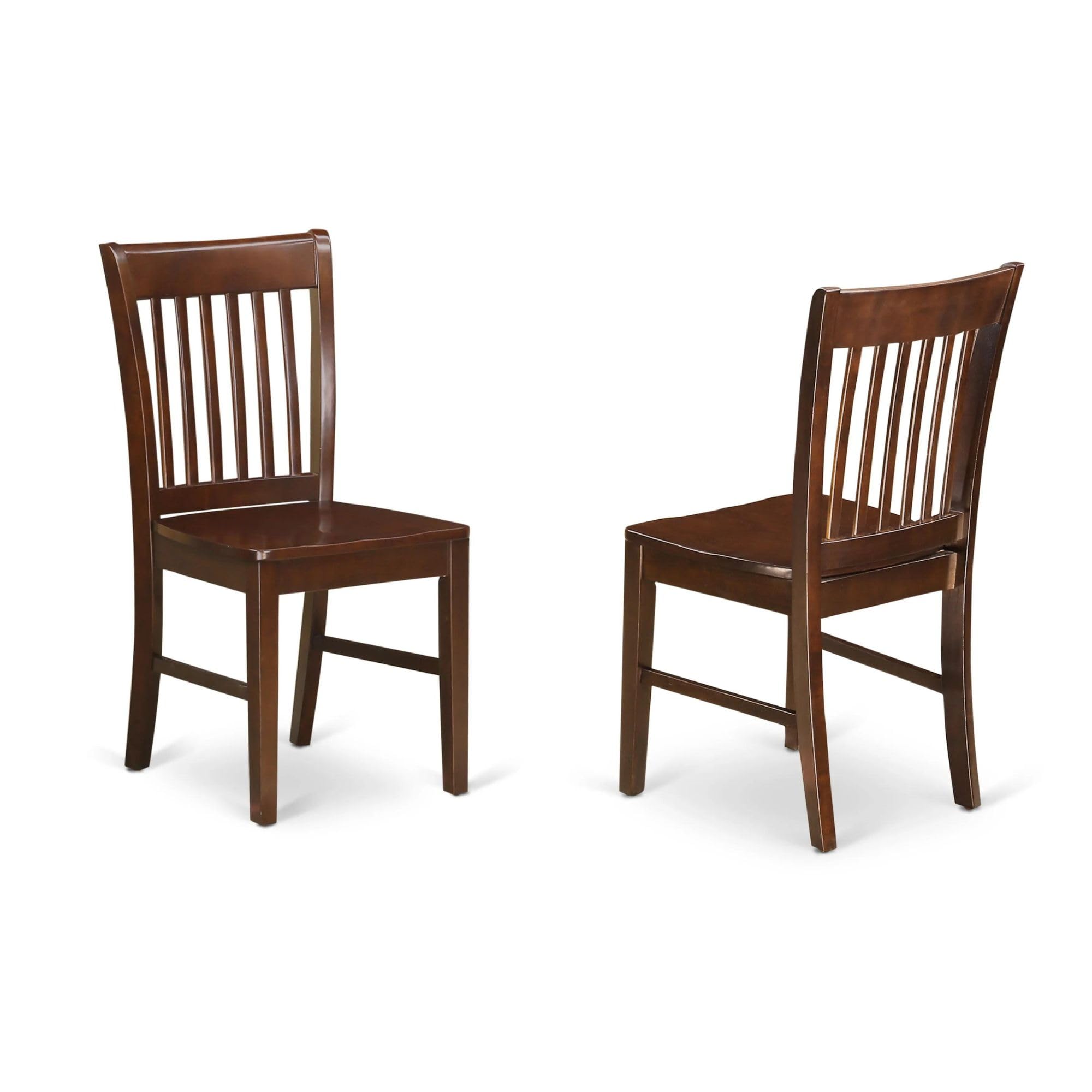 East West Furniture NFC-MAH-W Norfolk Dining Room Chairs - Slat Back Solid Wood Seat Chairs, Set of 2, Mahogany - Thumbnail 3