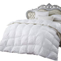 Egyptian Cotton Factory Store 900 Thread Count Baffle Box Light Weight Goose Down Comforter, White, California King