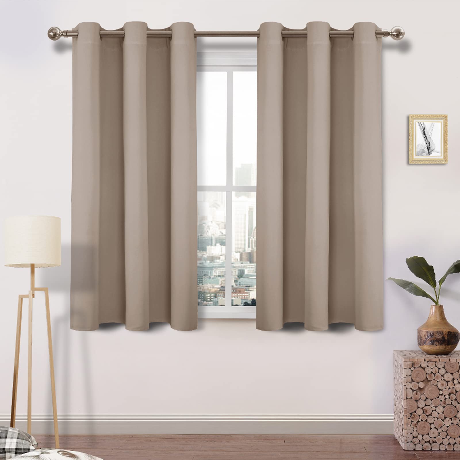 Dwcn Blackout Curtains Room Darkening Thermal Insulated Grommet Light Blocking Curtain For Bedroom Living Room 42 X 45 Inches Lo