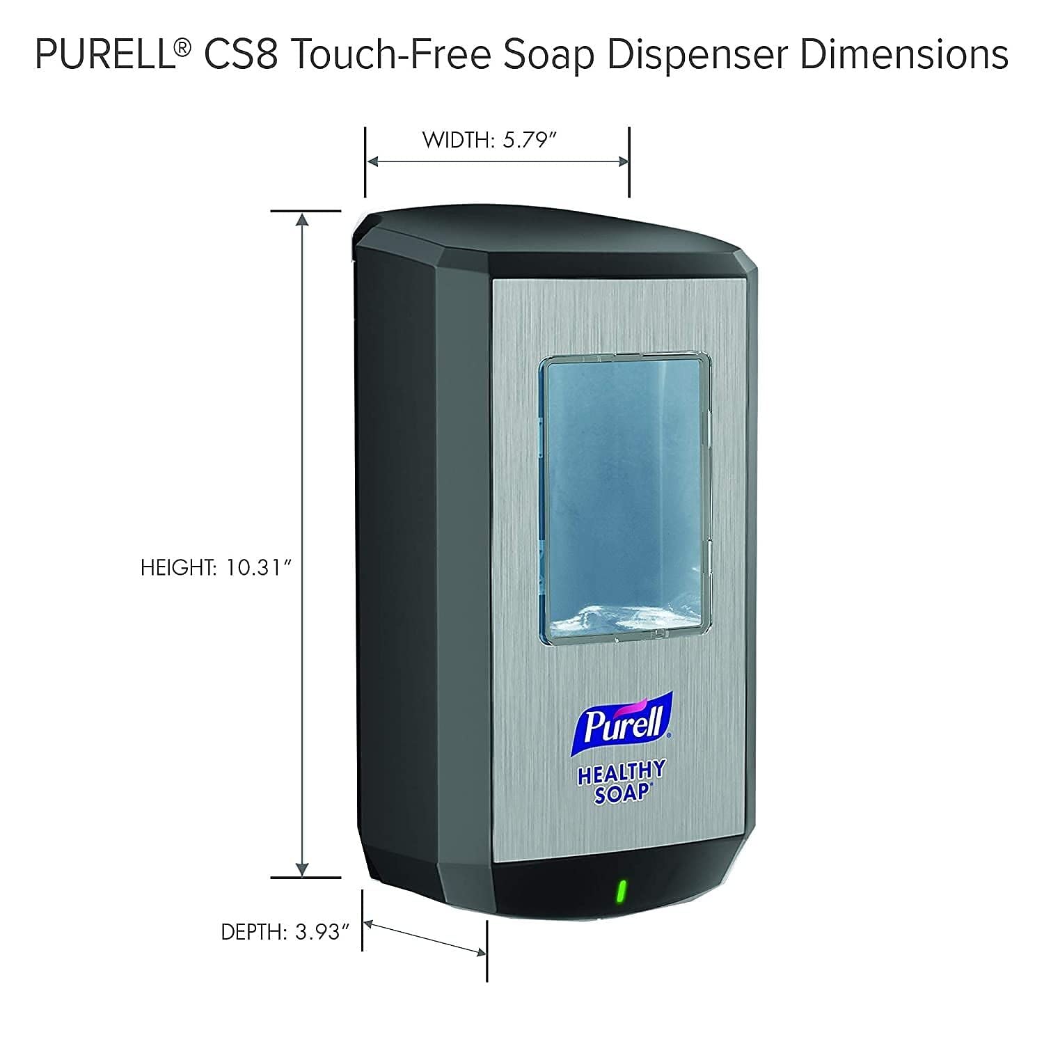PURELL CS8 Automatic Hand Soap Dispenser, Graphite, for 1200 mL PURELL CS8 Soap Refills (Pack of 1) - 7834-01 - Manufactured by GOJO, Inc.