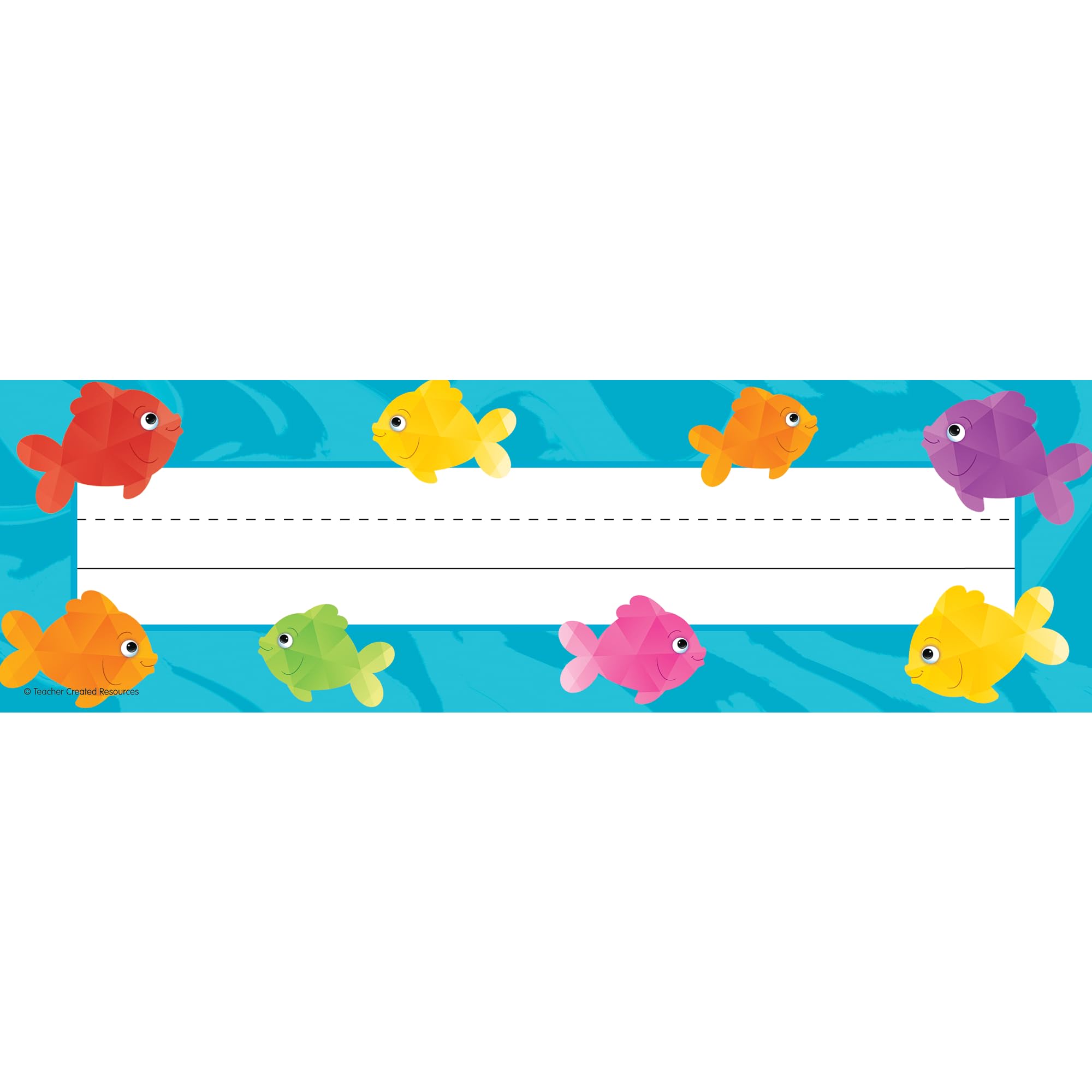 Teacher Created Resources Flat Name Plates, 3-1/2' X 11-1/2', Colorful Fish, Pack Of 36 Name Plates