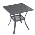 Vicllax Small Square Outdoor Patio Table, All Weather Metal Outdoor Dining Table For Lawn Garden, 27.5'X 27.5' Patio Bisto Table For Outside, Grey