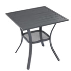 Vicllax Small Square Outdoor Patio Table, All Weather Metal Outdoor Dining Table For Lawn Garden, 27.5'X 27.5' Patio Bisto Table For Outside, Grey