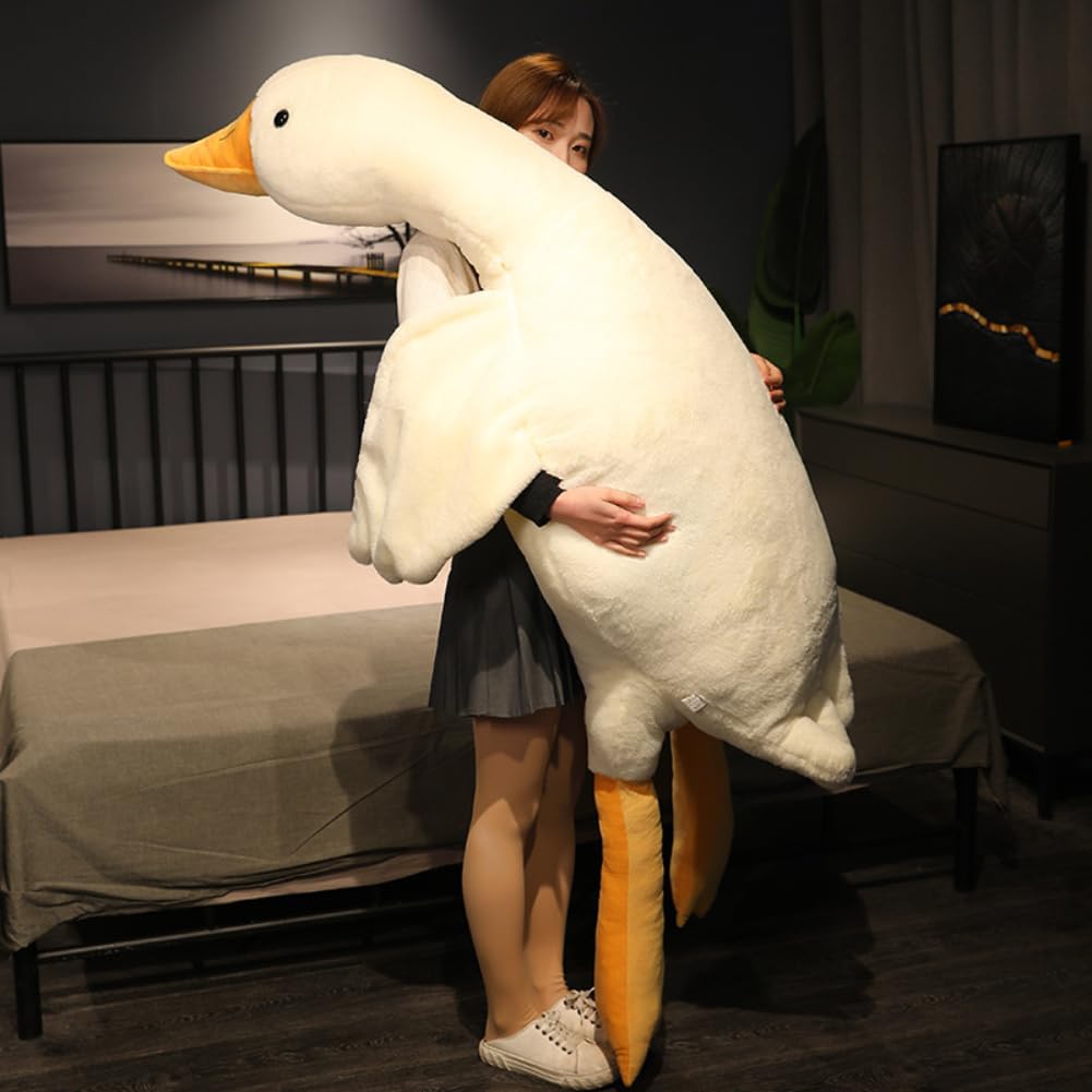 Giant Goose Stuffed Animal, 74.8 Inch Soft Goose Plush Pillow, Cute Duck Plush Toy Swan Plushie Doll Sleeping Hugging Pillows Gi