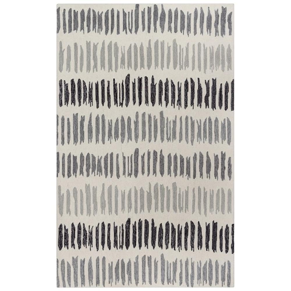 Alora Decor Rivera 5' X 8' Stripe Gray/Ivory/Charcoal Hand-Tufted Area Rug