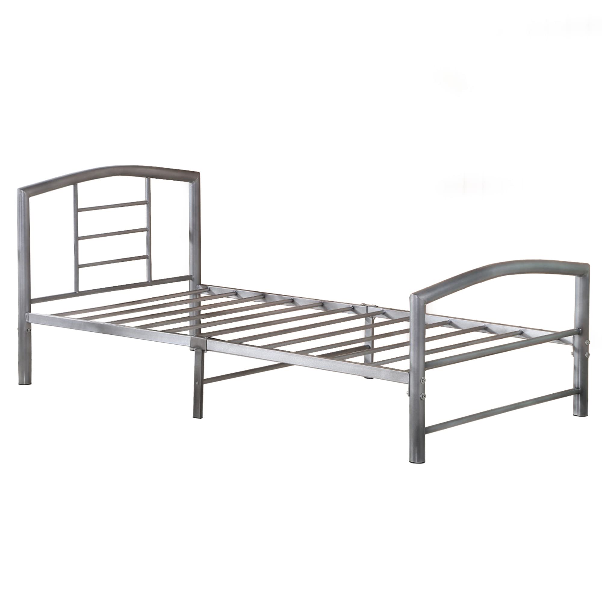 Better Home Products/Welded Steel Frame/Welded Deck/Easy Assembly/Heavy Duty/Built To Last/500 Pound + Capacty Bed/No Box Spring Just Mattress (Gray)