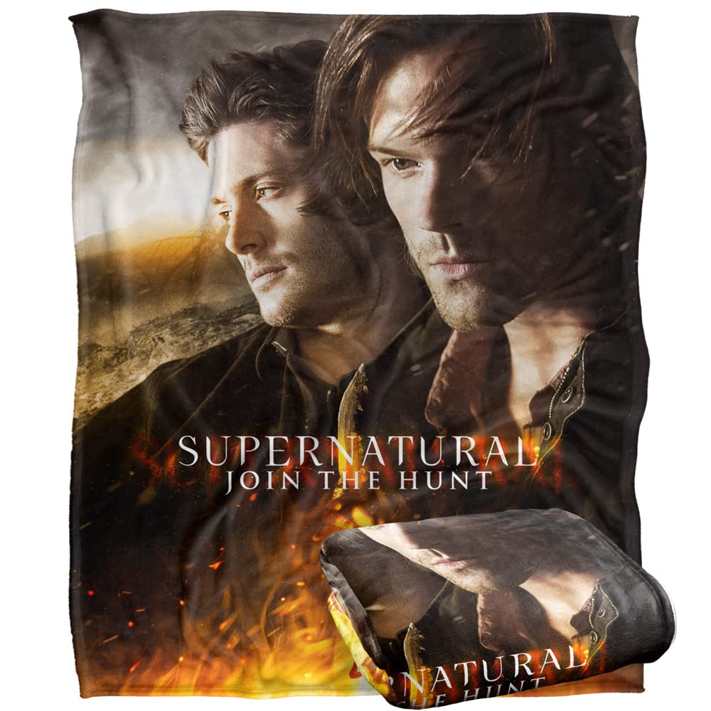 Supernatural Up Close And Personal Officially Licensed Silky Touch Super Soft Throw Blanket 50' X 60'