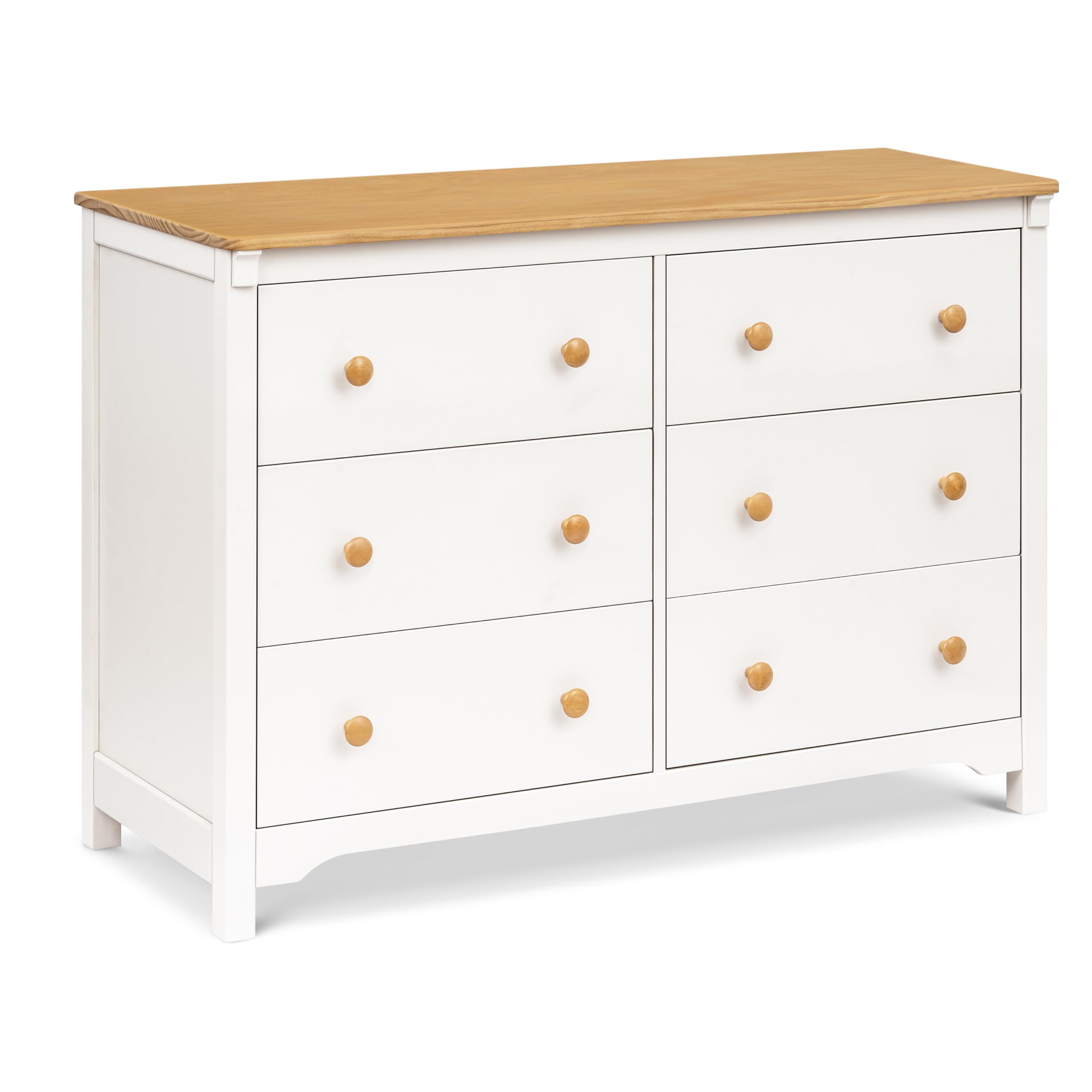 DaVinci Shea 6-Drawer Dresser in Warm White and Honey, GREENGUARD Gold Certified